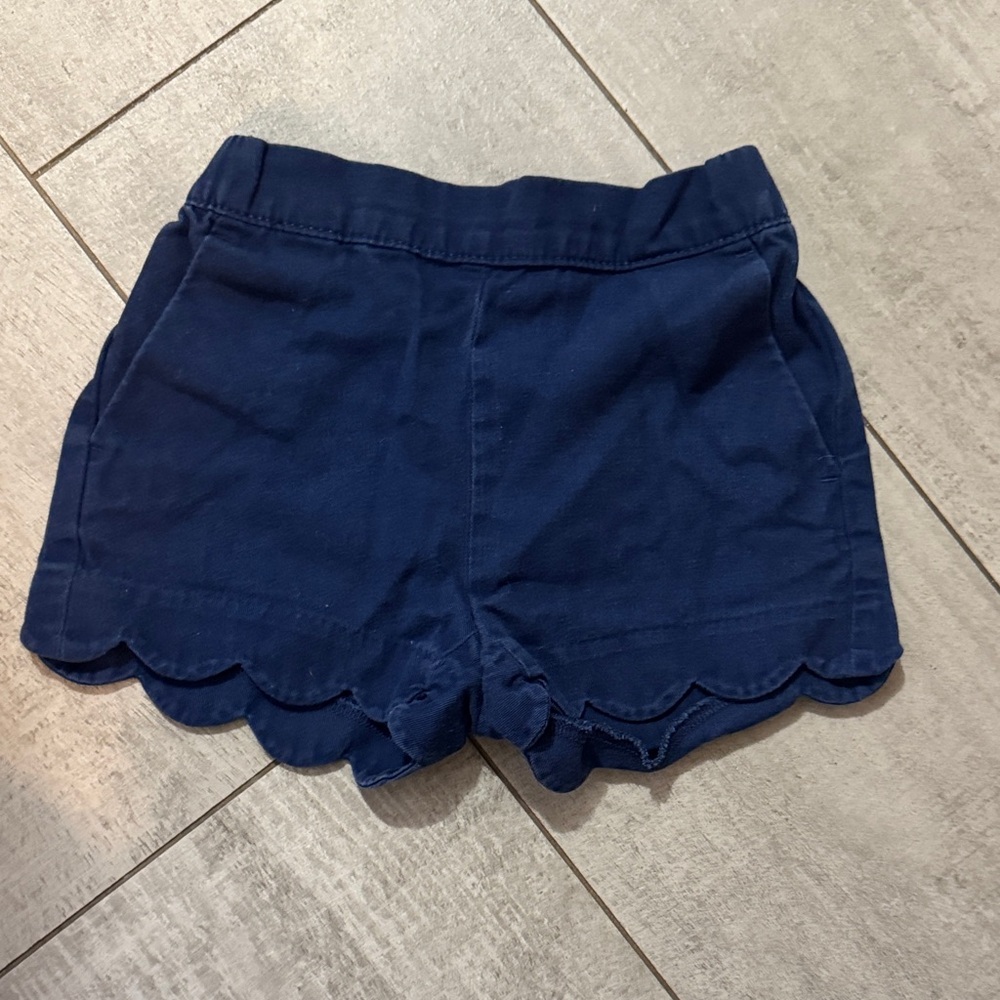 Crewcuts Navy Scalloped Hem Girls Shorts